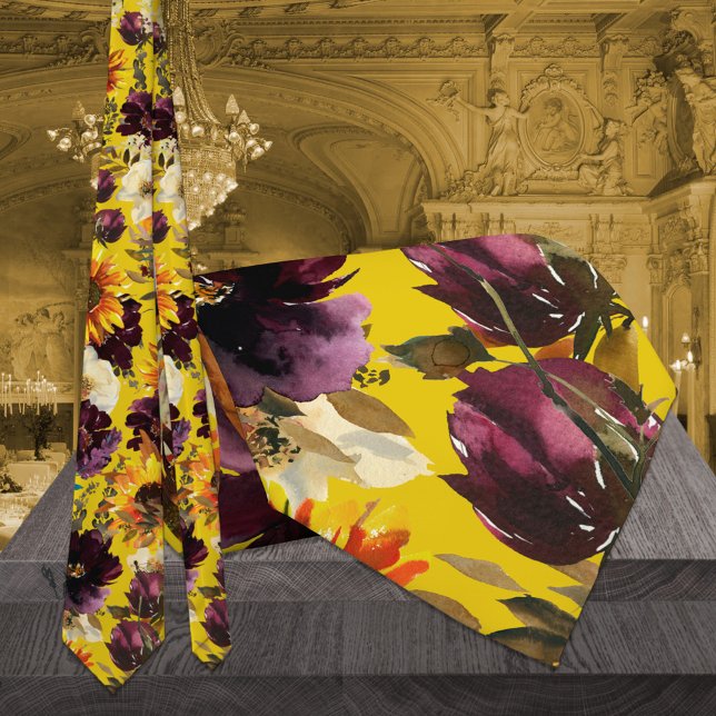 Sun & Wine Wedding Gold Neck Tie (Creator Uploaded)