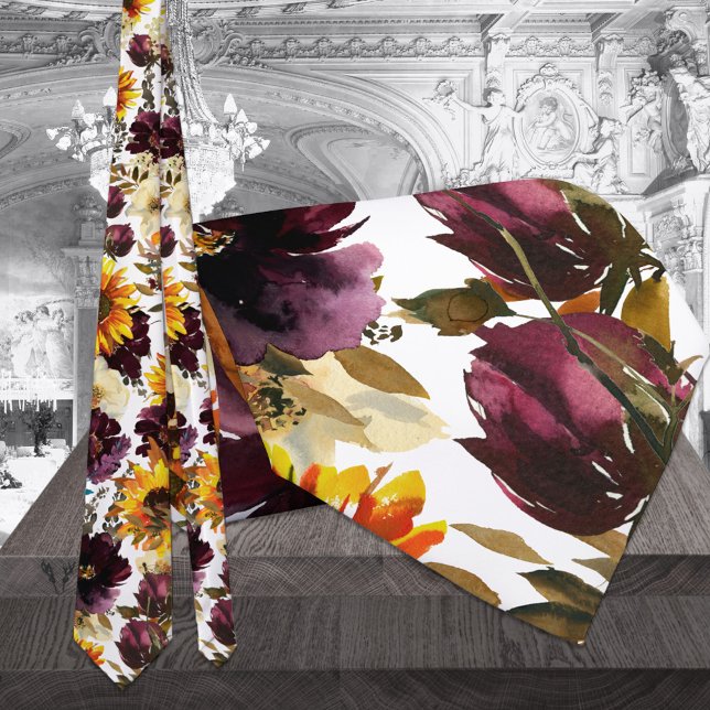 Sun & Wine Wedding White Neck Tie (Creator Uploaded)