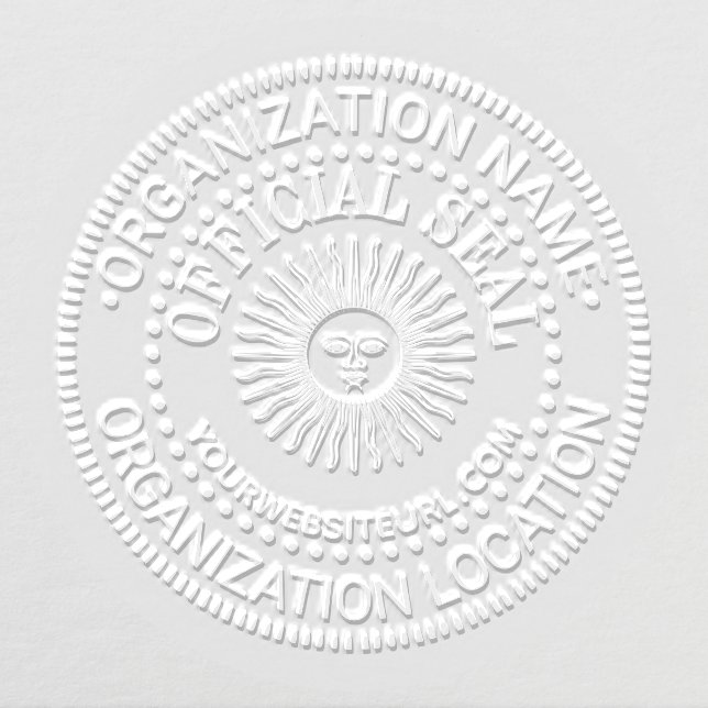 Sun With Face Generic Official Seal Name Loc URL Embosser (Design)
