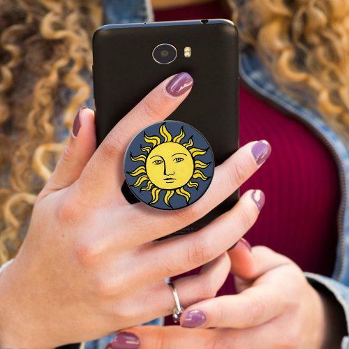 Sun With Face Retro Magic Vintage Witchy Celestial PopSocket