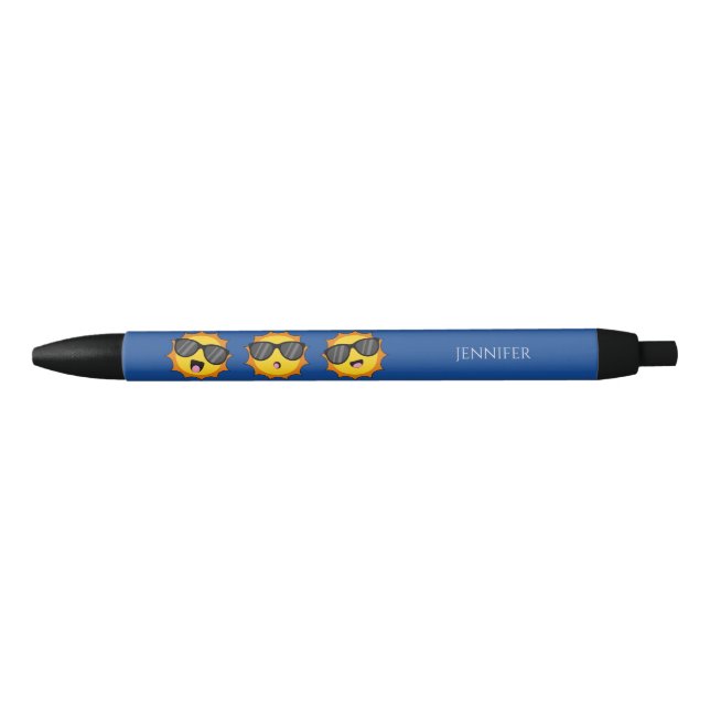 Sun with Sunglasses Happy Emoji Faces Personalize Pen (Front)