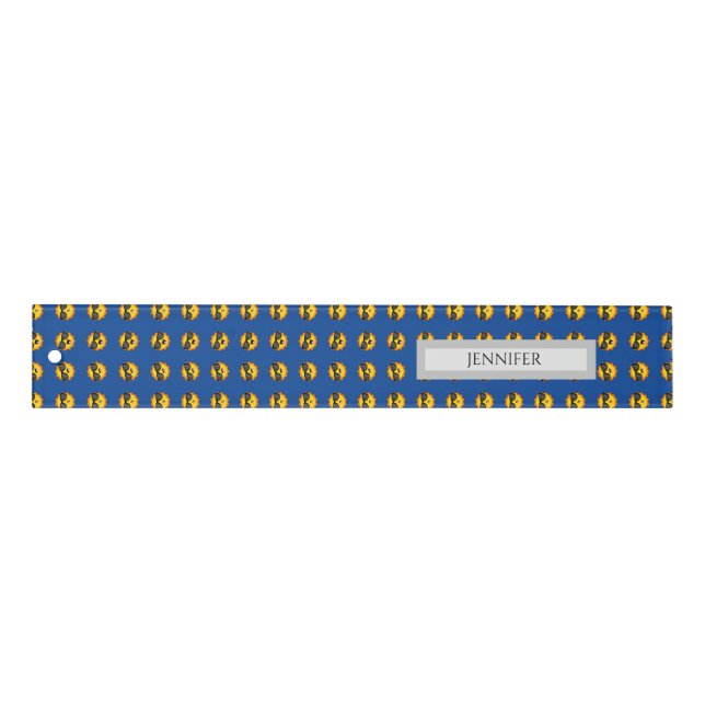 Sun with Sunglasses Happy Emoji Faces Personalize Ruler (Front)