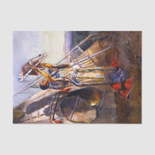 “Sun Worshiping in Montana” by Charles Russell Tissue Paper (Front)