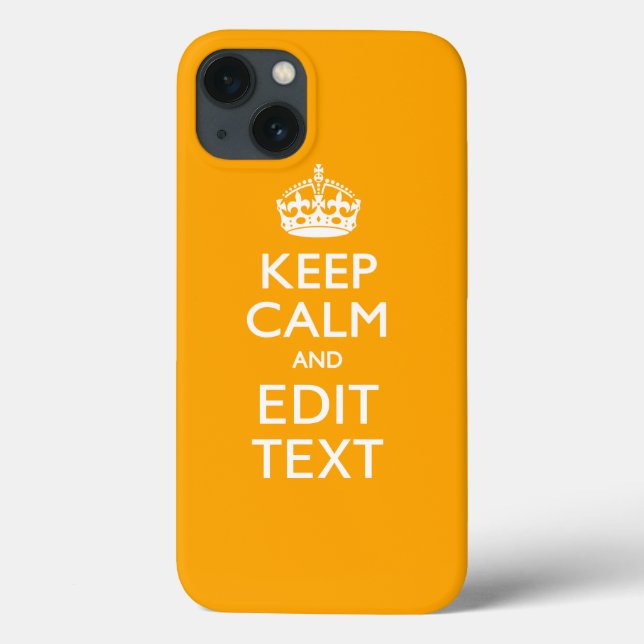 Sun Yellow Background Keep Calm And Your Text Case-Mate iPhone Case (Back)