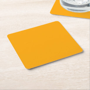 Sun Yellow Color Customize This! Square Paper Coaster