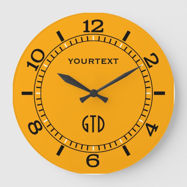 Sun Yellow Decor Dial Easily Personalize This Large Clock (Front)