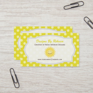 Sun & Yellow Polka Dot Business Card