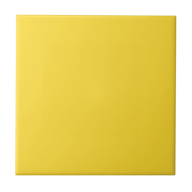 Sun Yellow Solid Color | Classic Elegant Ceramic Tile (Front)