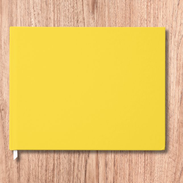 Sun Yellow Solid Color | Classic Elegant Guest Book (Creator Uploaded)