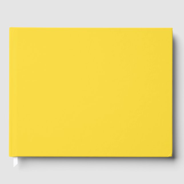 Sun Yellow Solid Color | Classic Elegant Guest Book (Front)