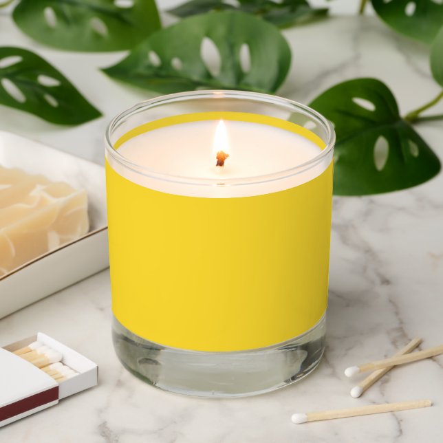 Sun Yellow Solid Color | Classic Elegant Scented Candle (Lit)