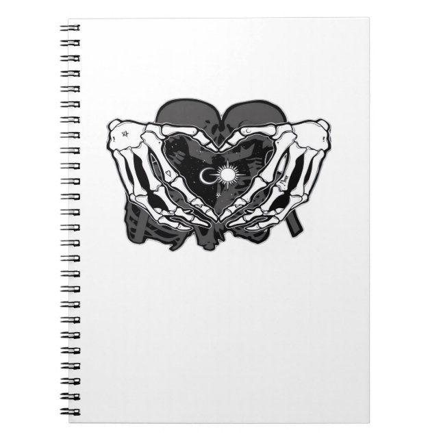 Sunand One Skeleton Heart Hands Unique Expression Notebook (Front)