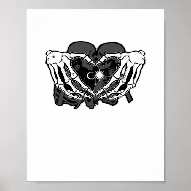 Sunand One Skeleton Heart Hands Unique Expression Poster (Front)