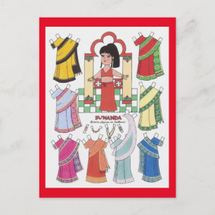Sunanda, Girl of India Paper Doll Postcard