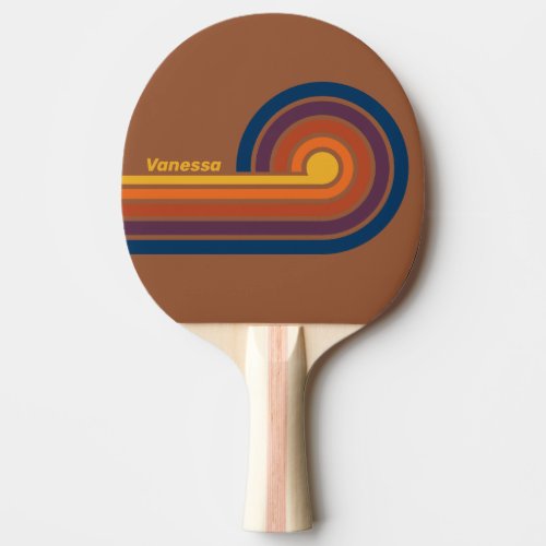 Sunbaked Clay Curl Stripes with Name Ping Pong Paddle
