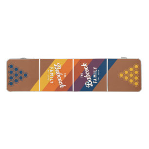 Sunbaked Clay Stripes Family Name & Year Beer Pong Table