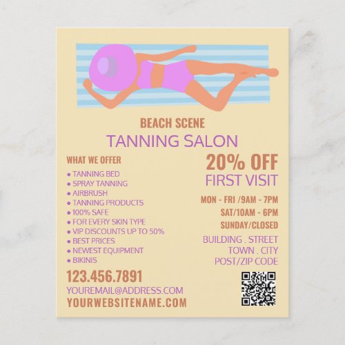 Sunbather Tanning Salon Advertising Flyer