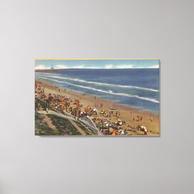 Sunbathers Looking Towards Belmont Shores Canvas Print (Front)