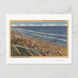 Sunbathers Looking Towards Belmont Shores Postcard