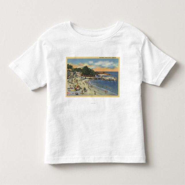 Sunbathers & Swimmers at the Beach Toddler T-shirt (Front)