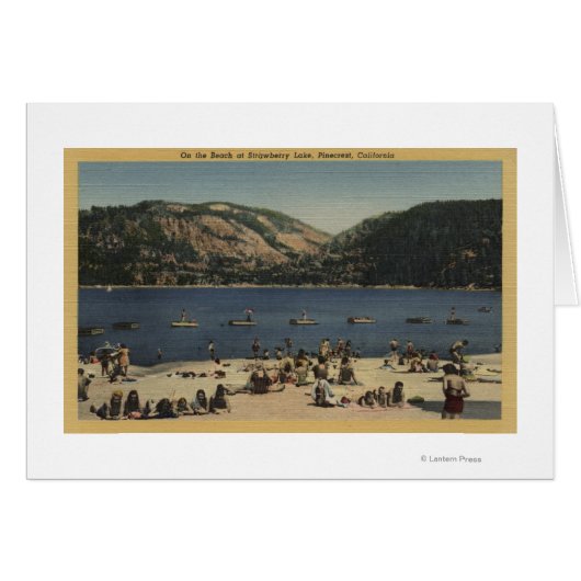 Sunbathers & Swimmers on the Beach Cards (Front Horizontal)
