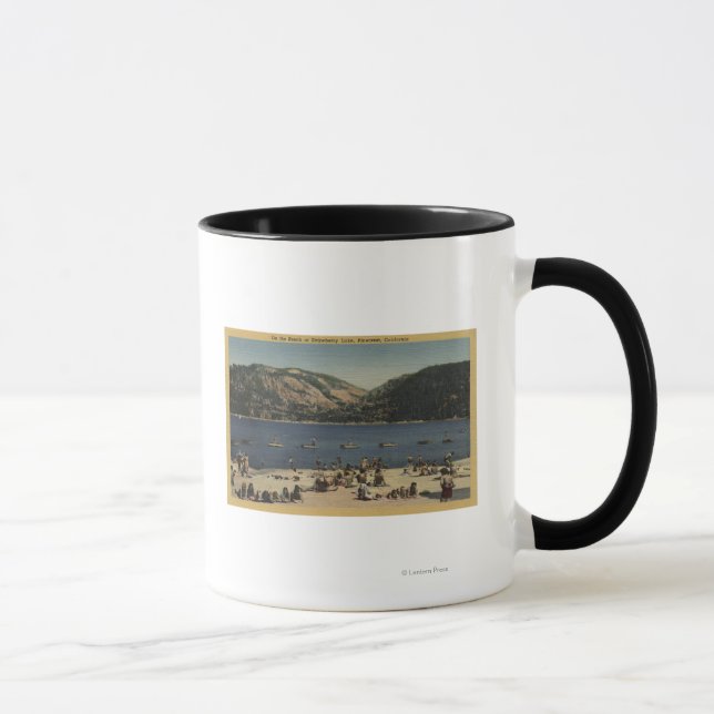 Sunbathers & Swimmers on the Beach Mug (Right)