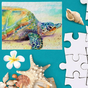Sunbathing Hawaiian Sea Turtle Jigsaw Puzzle