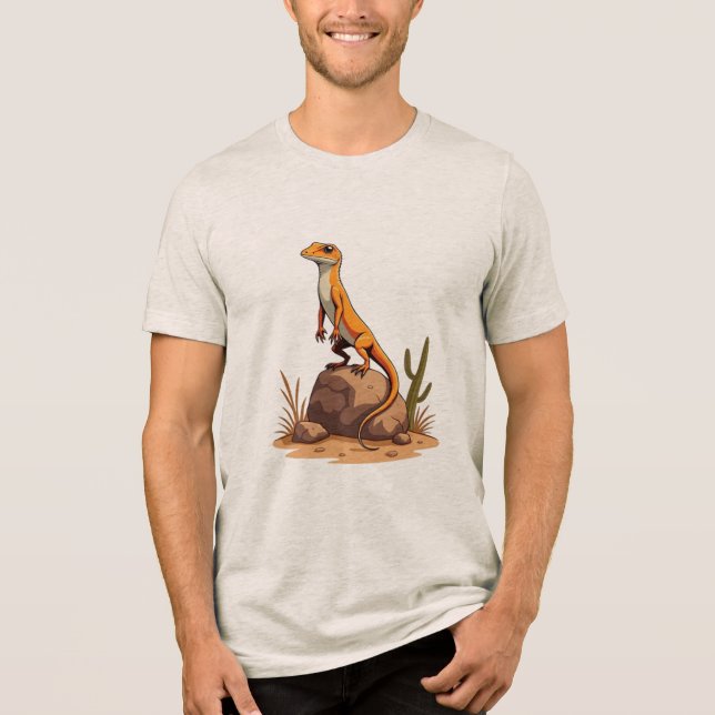 Sunbathing Lizard Vibes Tri-Blend Shirt (Front)