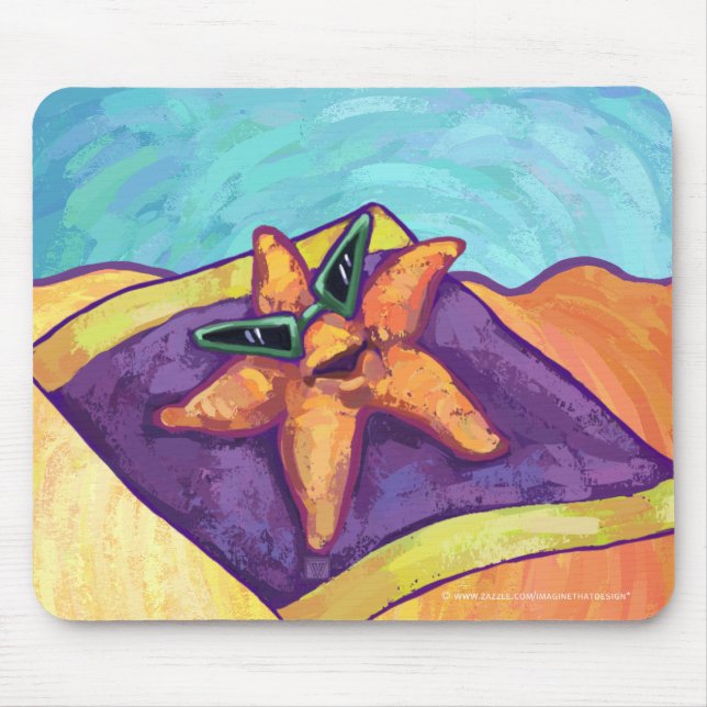 Sunbathing Starfish Mouse Pad (Front)