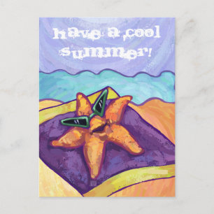 Sunbathing Starfish Postcard