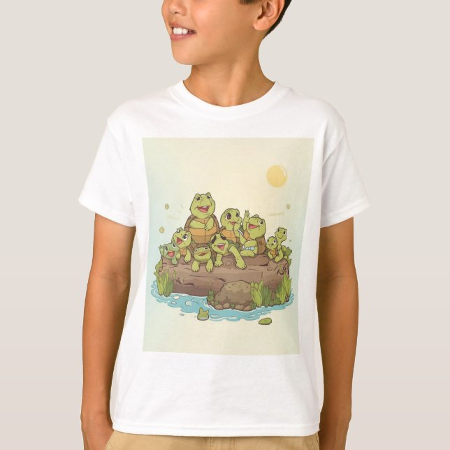 Sunbathing Turtle Crew – Log Life Tee (Front)