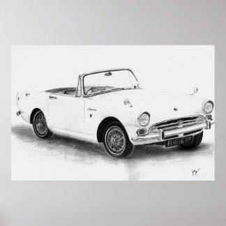Sunbeam Alpine sportscar poster