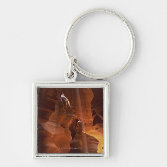 Sunbeam hitting tumbleweed on canyon floor keychain (Front)