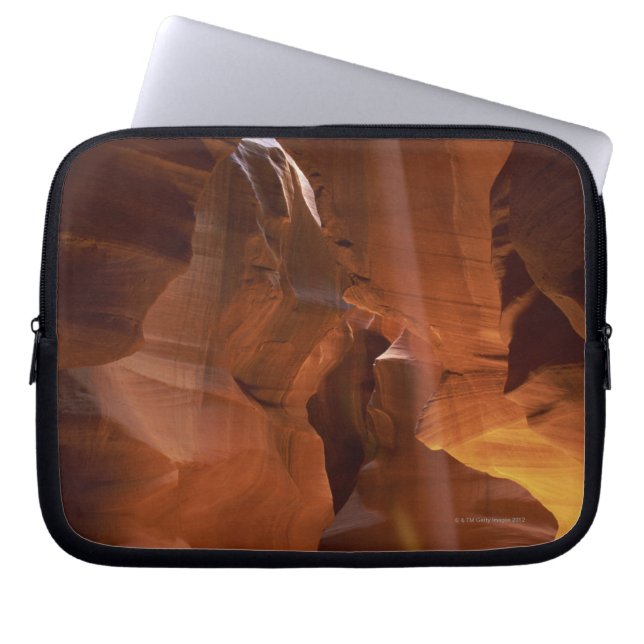 Sunbeam hitting tumbleweed on canyon floor laptop sleeve (Front)
