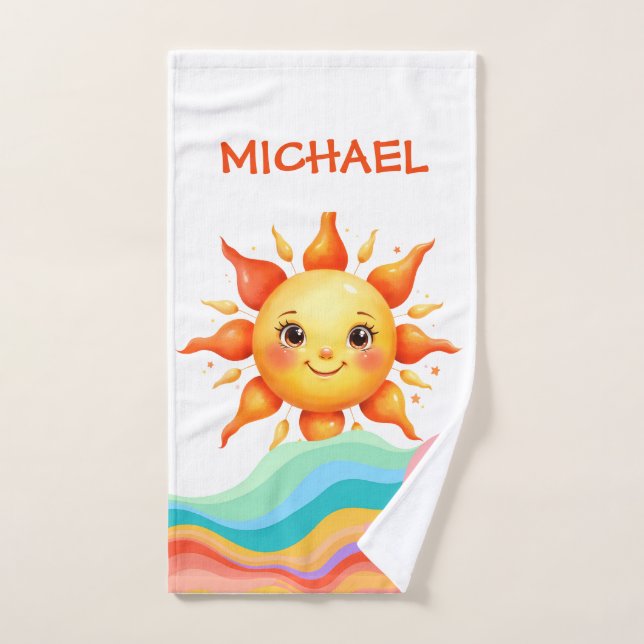 Sunbeam Rainbow Waves Baby Hand Towel (Hand Towel)