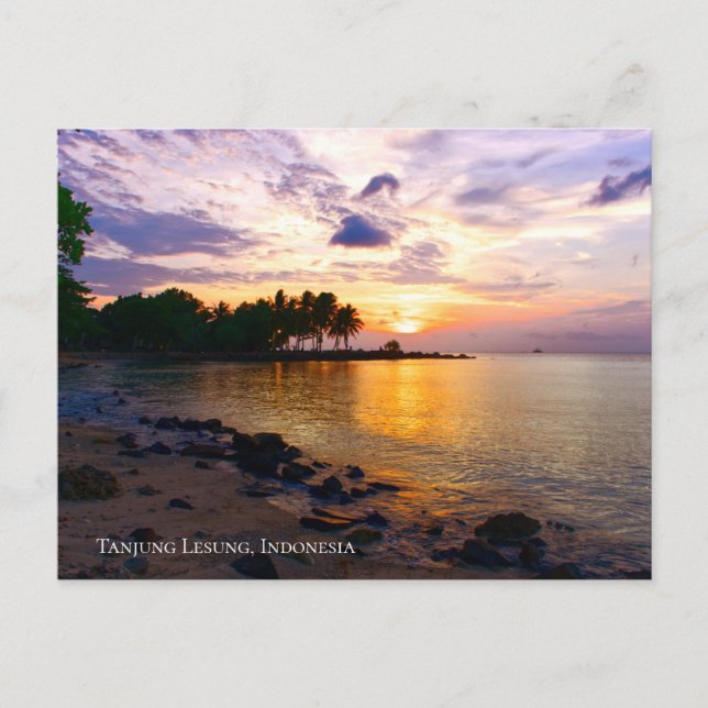 Sunbeam Sunset Sky Beach Twilight Travel Silhoutte Postcard (Front)
