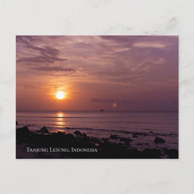 Sunbeam Sunset Sky Beach Twilight Travel Silhoutte Postcard (Front)