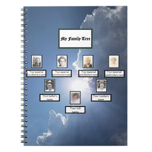 Sunbeams and Clouds Three Generation Family Tree  Notebook