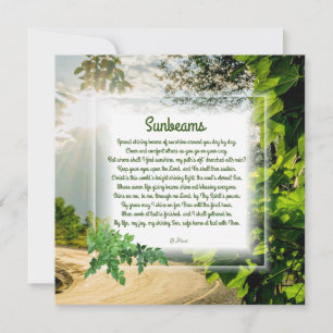 "Sunbeams" Christian Poem Note Card