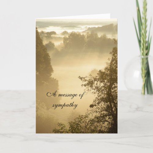 Sunbeams in a landscape sympathy message card