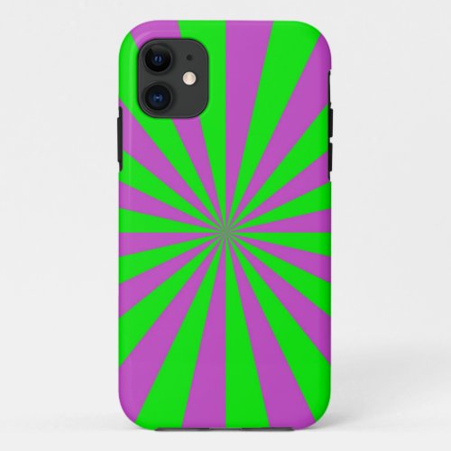Sunbeams in Pink and Green iPhone 5 iPhone 11 Case