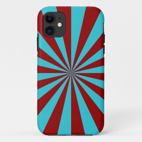 Sunbeams in Turquoise and Red iPhone 5 iPhone 11 Case