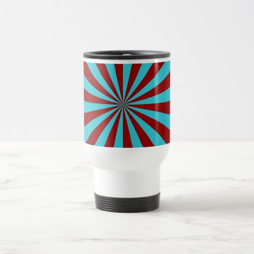 Sunbeams in Turquoise and Red Mug