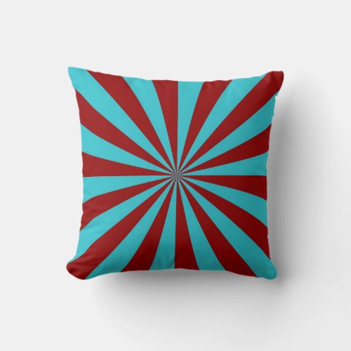 Sunbeams in Turquoise and Red Pillows