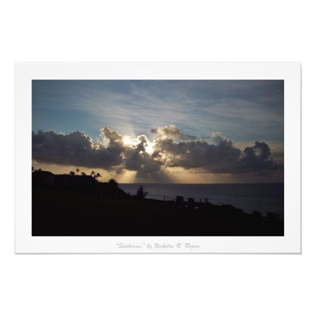 "Sunbeams" Kauai Nature Decor Photo Print (Front)