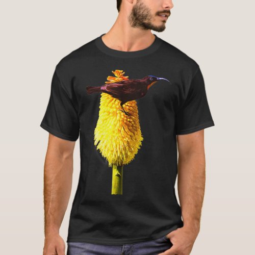Sunbird  Amethyst Sunbird on Red Hot Poker  T_Shirt