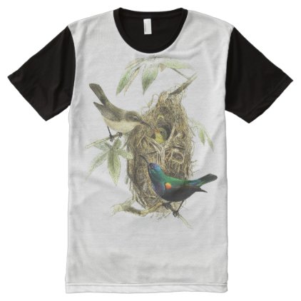 Sunbird Birds Nest Wildlife Animals T-Shirt