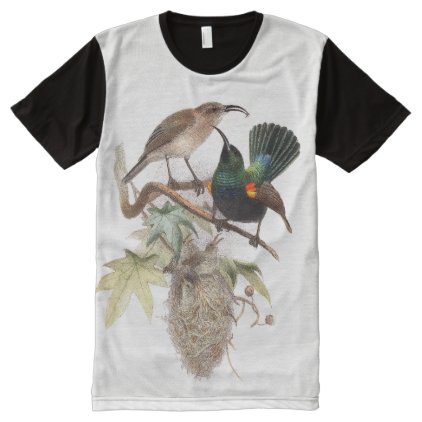 Sunbird Birds Nest Wildlife Animals T-Shirt