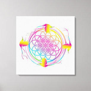 Sunbird Flower of Life Canvas Print
