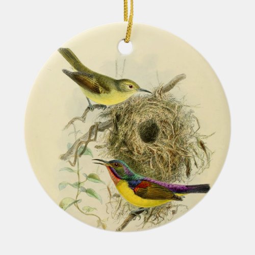 Sunbirds by George Shelley Vintage Bohemian Ceramic Ornament